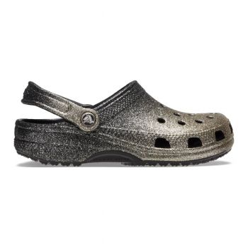 Saboți Crocs Classic Women's Ombre Glitter Clog Negru - Black/Gold