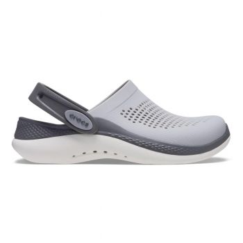 Saboți Crocs LiteRide 360 Clog Kids Gri - Light Grey/Slate Grey de firma originali