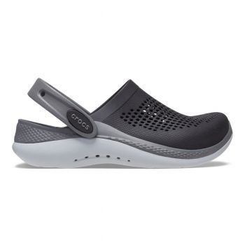 Saboți Crocs LiteRide 360 Clog Kids Negru - Black/Slate Grey ieftini