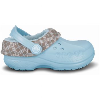 Saboti Crocs Blitzen Winter Plaid Kids Albastru deschis - Sky Blue/Mushroom ieftini