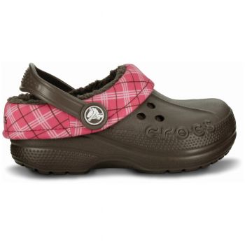 Saboti Crocs Blitzen Winter Plaid Kids Maro - Espresso/Blush ieftini