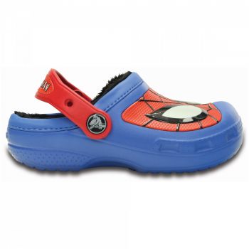 Saboti Crocs CC Spiderman Lined Clog Albastru - Varsity Blue ieftini