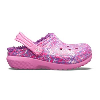 Saboti Crocs Classic Lined Graphic Clog Kids Roz - Party Pink/Amethyst ieftini