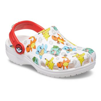 Saboti Crocs Classic Pokemon Clog Kids Alb - White/Multi ieftini