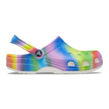 Saboti Crocs Classic Spray Dye Clog Alb - White/Multi ieftini