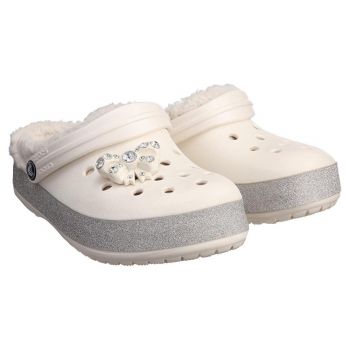 Saboti Crocs CrocBling Mammoth Kids Alb - Oyster