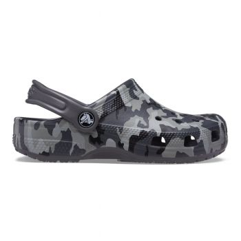 Saboti Crocs Toddler Classic Camo Clog Negru - Black/Grey de firma originali