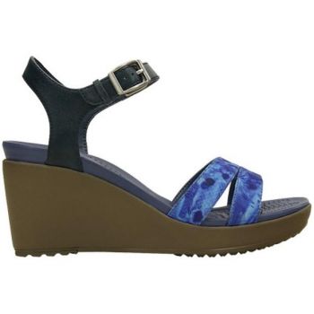 Sandale Crocs Leigh II Ankle Strap Wedge W Albastru - Nautical Navy/Oatmeal