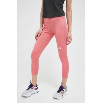 The North Face leggins de antrenament Flex culoarea roz, neted
