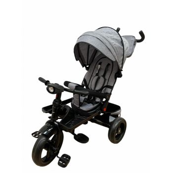 Tricicleta cu scaun reversibil si pozitie de somn, SL02 - Gri ieftina