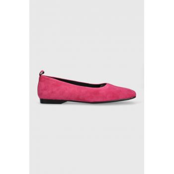 Vagabond balerini din piele intoarsa DELIA culoarea roz, 5307.240.46