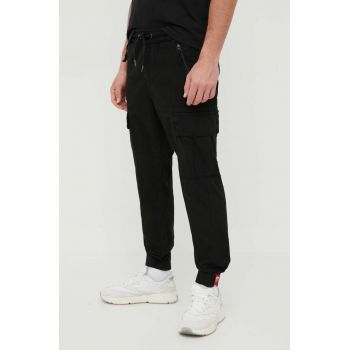 Alpha Industries pantaloni de bumbac Ripstop Jogger culoarea negru 116201.03-Black de firma originali