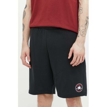 Converse pantaloni scurți culoarea negru, cu imprimeu 10024946.A01-CONVERSEBL de firma originali