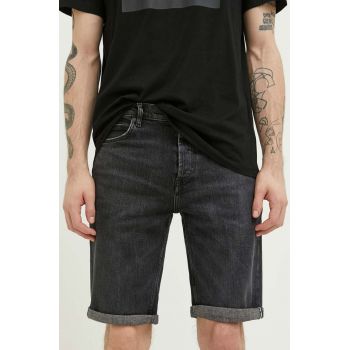 HUGO pantaloni scurti jeans 634 barbati, culoarea gri