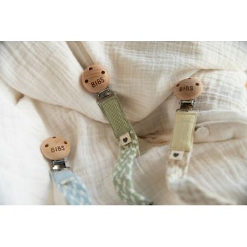 Lantisor clip pentru suzeta Bibs Baby Blue-Ivory