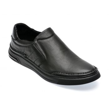 Pantofi OTTER negri, L120014, din piele naturala