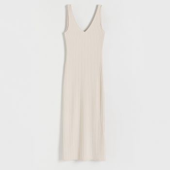 Reserved - Rochie din jerseu cu conținut ridicat de viscoză - Bej Reserved - Rochie din jerseu cu conținut ridicat de viscoză - Bej