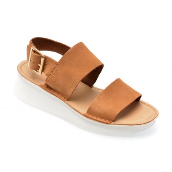 Sandale CLARKS bej, VELHILL STRAP 03-2, din nabuc