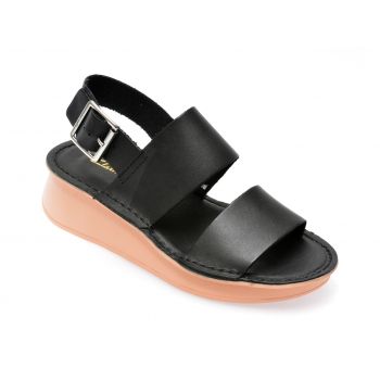 Sandale CLARKS negre, VELHILL STRAP 01-N, din piele naturala