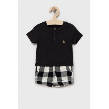 GAP set de bumbac pentru bebelusi culoarea negru ieftin