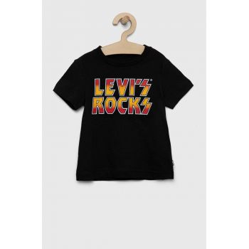Levi's tricou de bumbac pentru copii culoarea gri, cu imprimeu