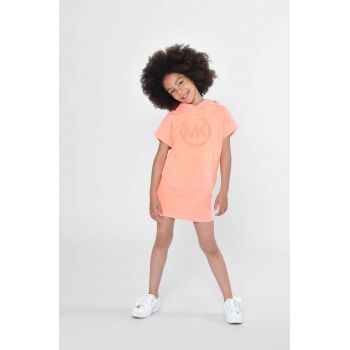 Michael Kors rochie din bumbac pentru copii culoarea portocaliu, mini, drept ieftina