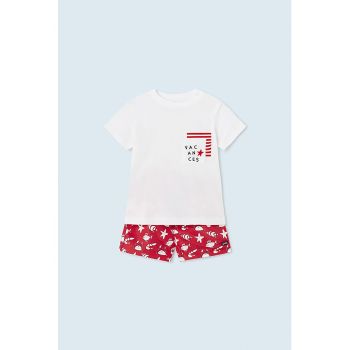 Set de pantaloni scurti si tricou cu imprimeu - 2 piese