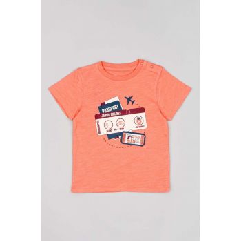 zippy tricou din bumbac pentru bebelusi culoarea portocaliu