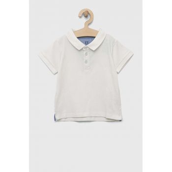zippy tricou polo copii culoarea alb, neted de firma original