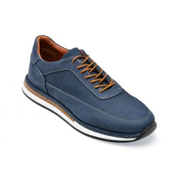 Pantofi GRYXX albastri, M6845, din nabuc