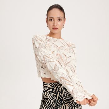 Reserved - Pulover ajurat - Ivory Reserved - Pulover ajurat - Ivory