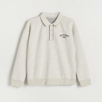 Reserved - Tricou oversized cu mânecă lungă - Ivory Reserved - Tricou oversized cu mânecă lungă - Ivory