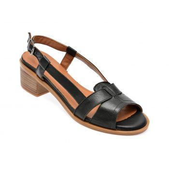 Sandale GRYXX negre, 22604, din piele naturala