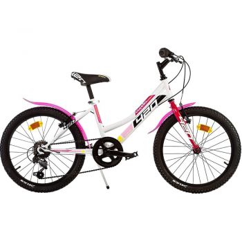 Bicicleta copii Dino Bikes 20' MTB fete Sport alb cu 6 viteze de firma originala