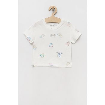 GAP tricou de bumbac pentru copii x Disney culoarea alb