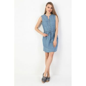 Rochie din denim fara maneci