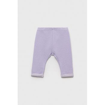 United Colors of Benetton pantaloni de trening pentru bebeluși culoarea violet, neted de firma originali