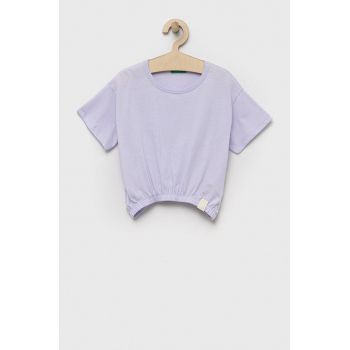 United Colors of Benetton tricou copii culoarea violet ieftin