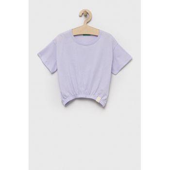 United Colors of Benetton tricou copii culoarea violet