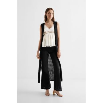 Cardigan tricotat cu perforatii Cintia