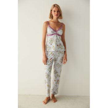 Pantaloni de pijama cu imprimeu floral