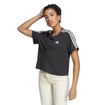 Tricou crop lejer de bumbac Essentials la reducere