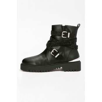 Ghete biker din piele ecologica Ornina