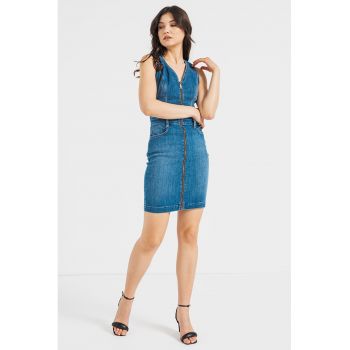 Rochie cambrata din denim ieftina