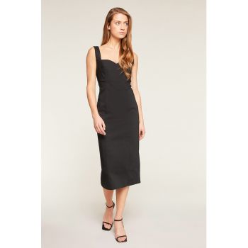 Rochie midi cu slit pe partea din spate