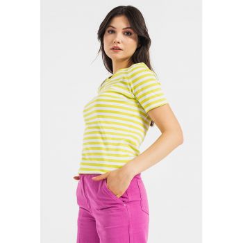 Tricou de bumbac cu model in dungi