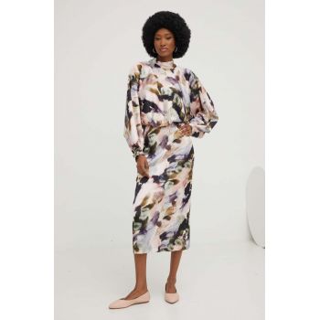 Answear Lab rochie culoarea roz, midi, drept