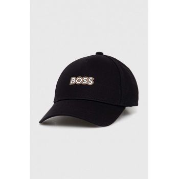 BOSS sapca culoarea negru, cu imprimeu