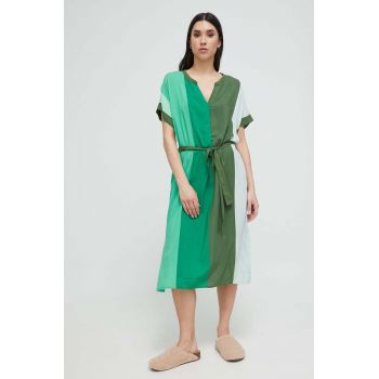 Dkny rochie de plajă femei, culoarea verde ieftine