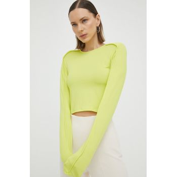 Gestuz longsleeve femei, culoarea verde